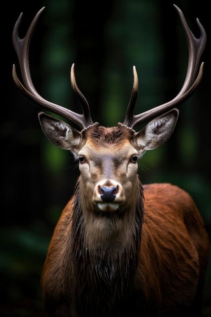 Photo close up of red deer stag
