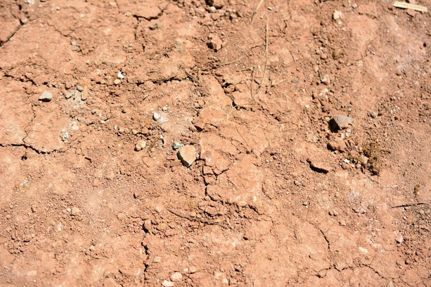 a close up of a red dirt ground with cracks