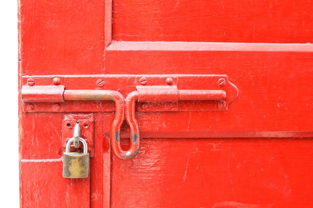 Foto close-up della porta rossa