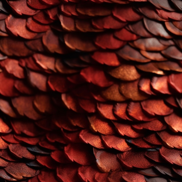 A close up of a red dragon's skin