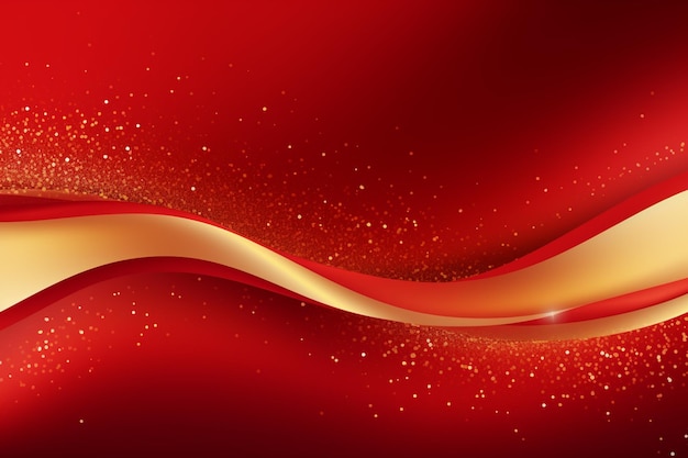 a close up of a red and gold background with a shiny wave generative ai