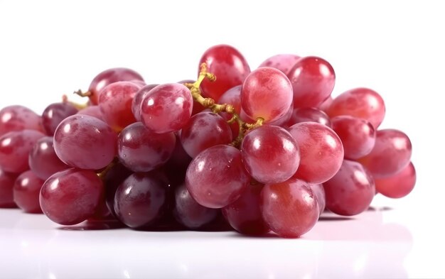 A close up red grape isolated on a white background organic natural fruit ai generated