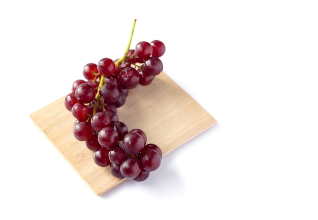 Close up on Red grape isolated