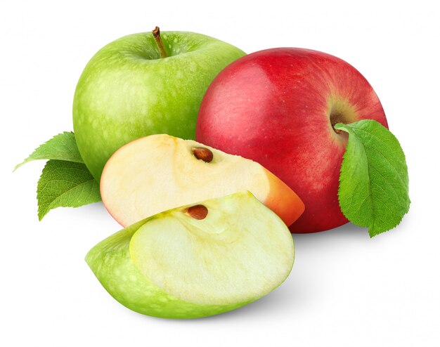 Close-up of red and green apple