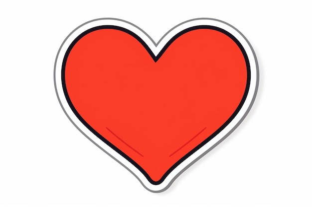 a close up of a red heart sticker on a white background generative ai