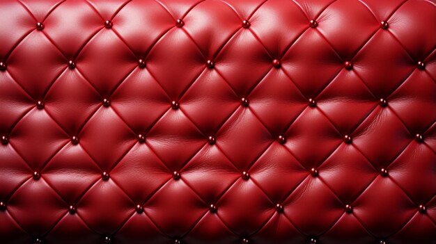 Photo a close up of a red leather upholstery