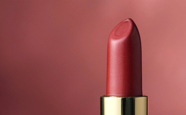 Close up of red lipstick macro