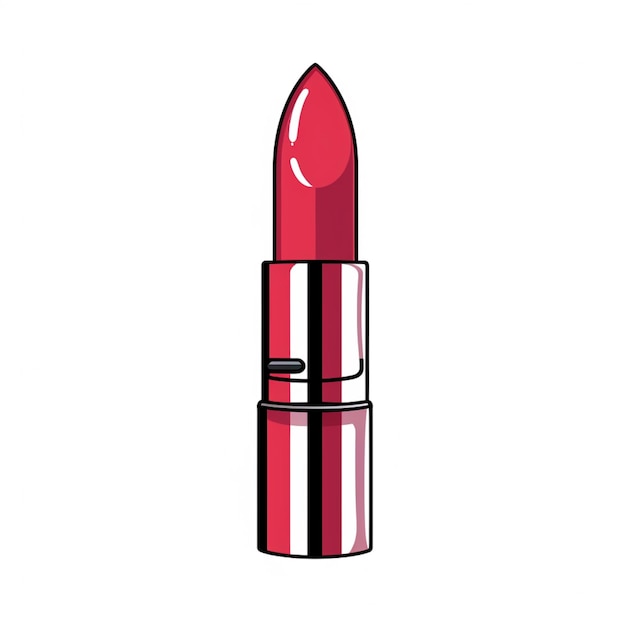 a close up of a red lipstick with a white background generative ai