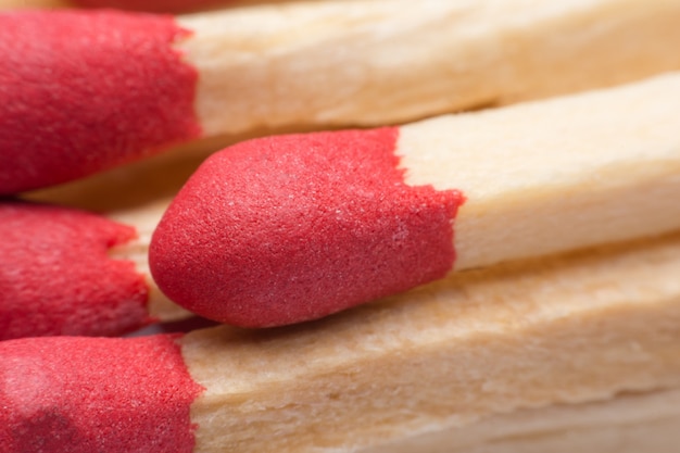 Photo close-up red matches,wooden match