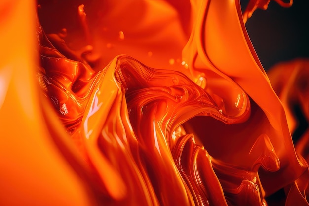 A close up of a red and orange liquid background