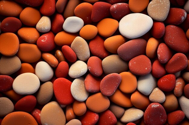 close up of red pebble texture with rounded edges