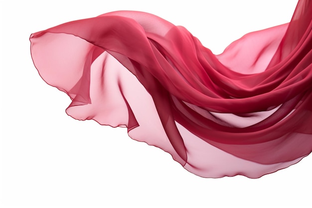 A close up of a red and pink dress blowing in the wind generative ai