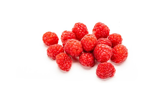 Close-up of red ripe raspberries