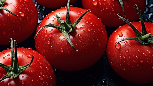 close up of red root tomatoes Generative AI