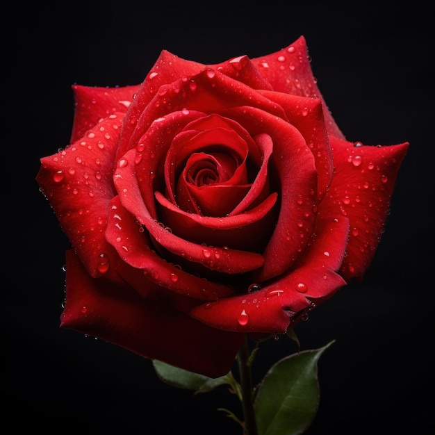 Близкий взгляд на красный цветок розы