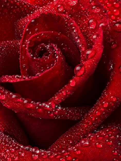 Close up red rose flower