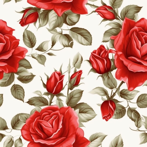 A close up of a red rose on a white background generative ai