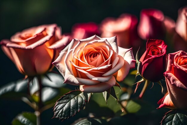 A close up of a red rose with the word