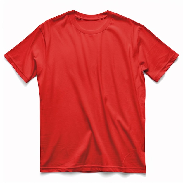 a close up of a red shirt with a white background generative ai