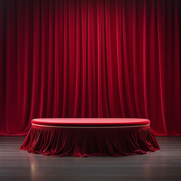 Photo a close up of a red stage with a red curtain