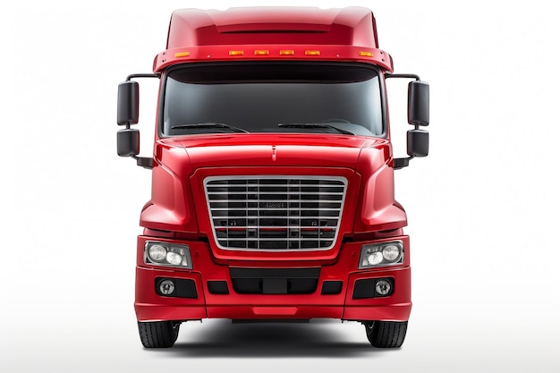 Close up of a Red toy truck Isolated on a White Background Generative Ai