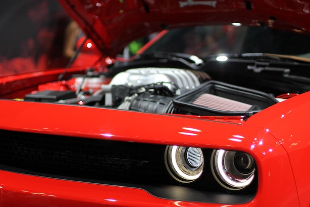 Photo close-up of red vintage car