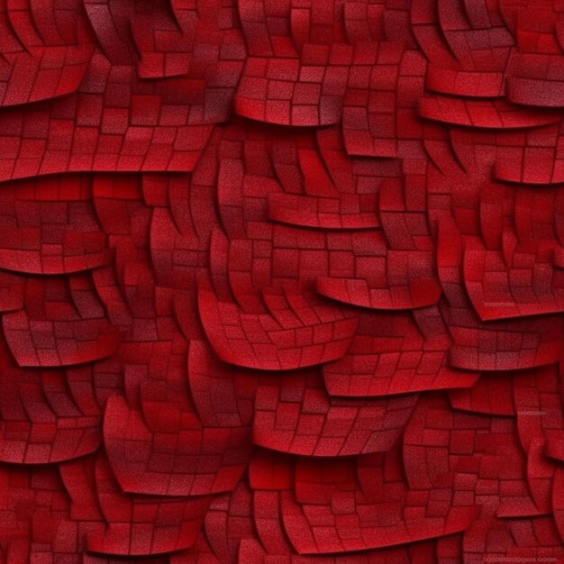 a close up of a red wall with a pattern of squares generative ai