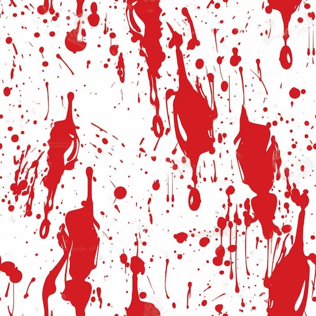 A close up of a red and white background with blood splatters generative ai