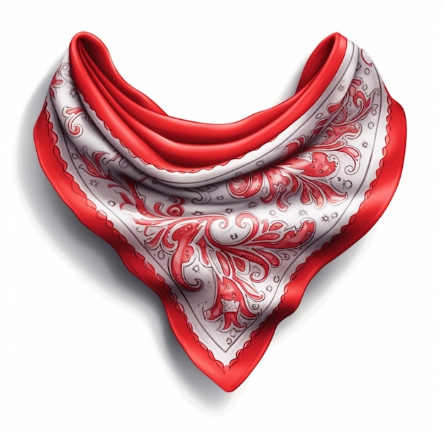 a close up of a red and white bandana on a white background generative ai