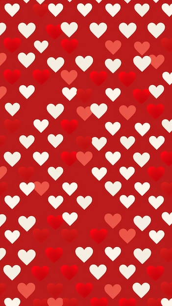 a close up of a red and white heart pattern with a red background generative ai