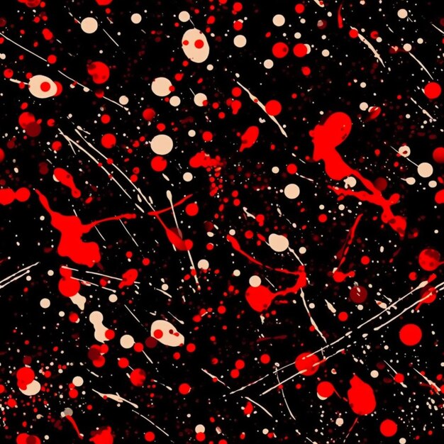 Photo a close up of a red and white paint splattered on a black background generative ai