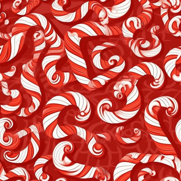 A close up of a red and white swirly background generative ai