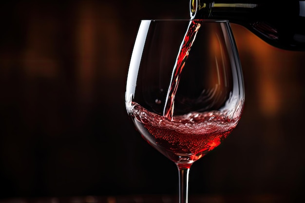 Close up of red wine being poured into a glass