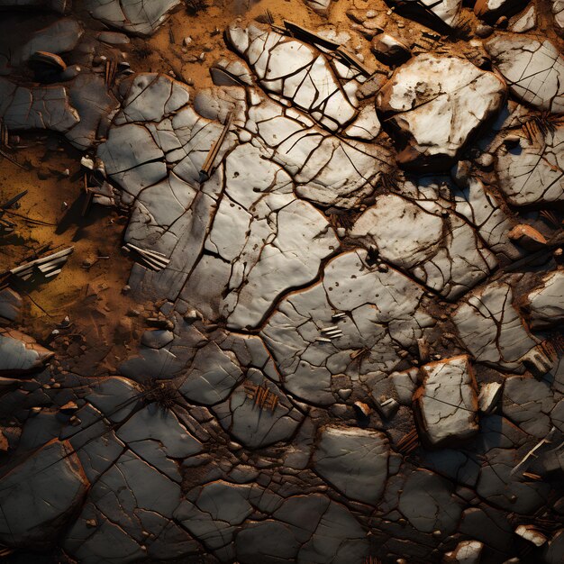 Photo a close up of a reflection of a rock in a puddle