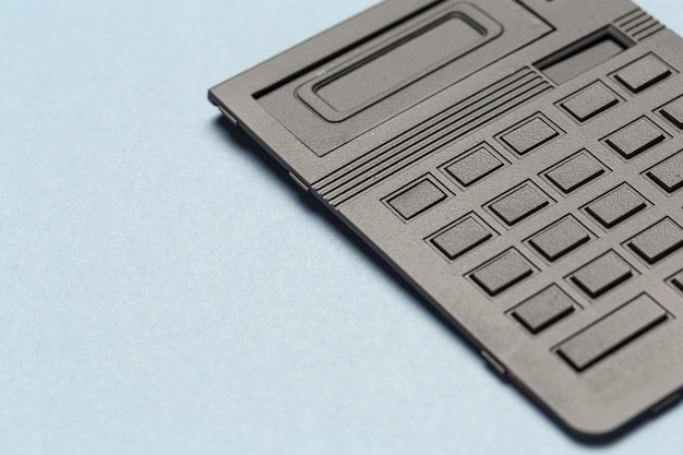 Foto close-up rekenmachine knoppen in zwarte kleur