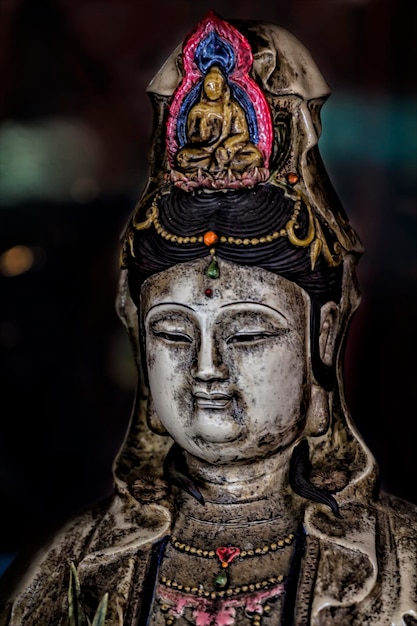 close-up of religious statue