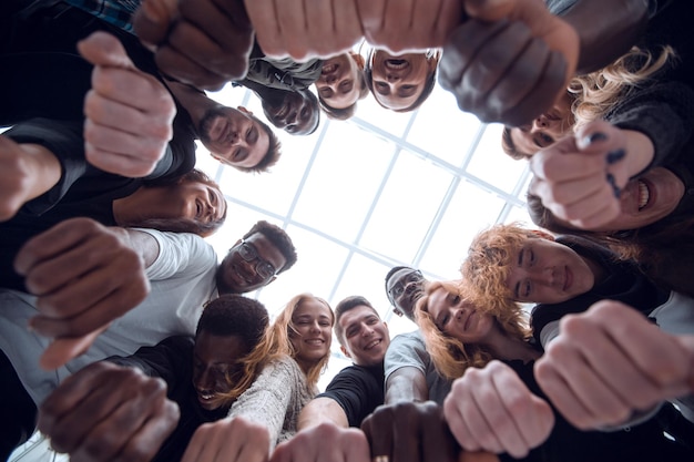 Close up ring of hands as a concept of unity