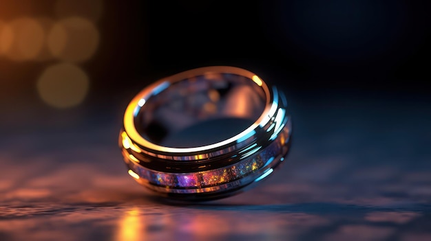 A close up of a ring with the word love on it