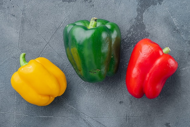 Close up on ripe colorful bell peppers