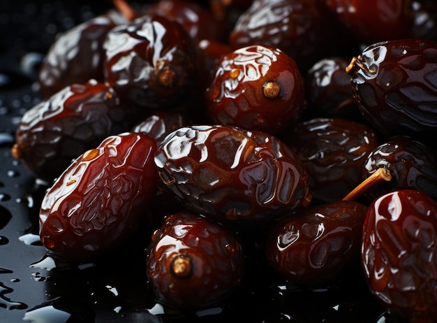 Close up of ripe dates with distinctive black spots islamic images