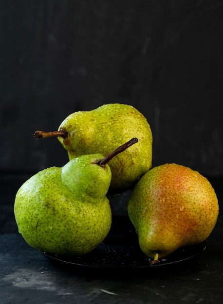 Close up of ripe large pears