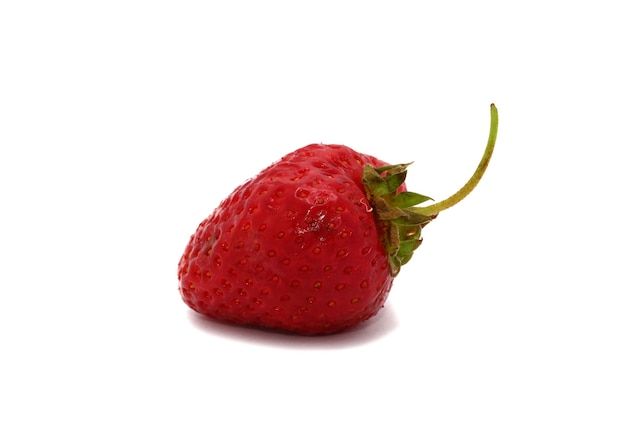 Close up on ripe strawberry isolated