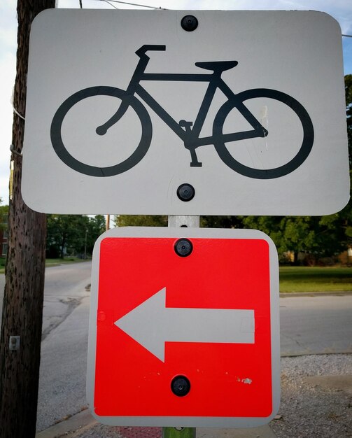 Close-up of road sign