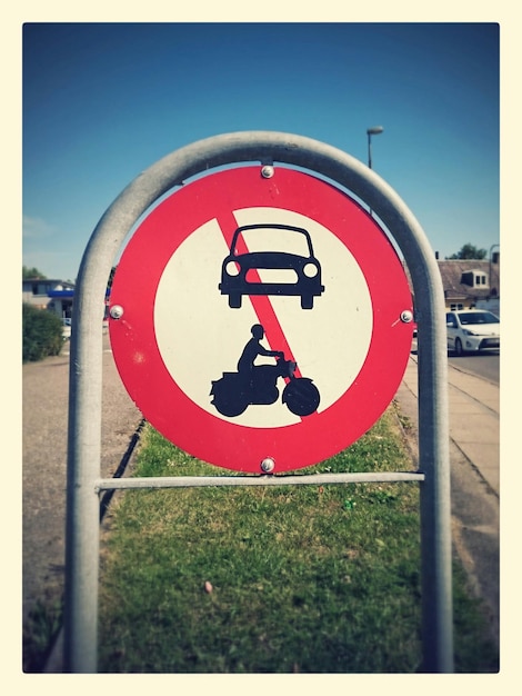 Close-up of road sign