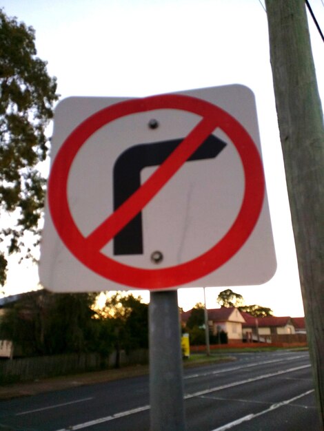 Close-up of road sign