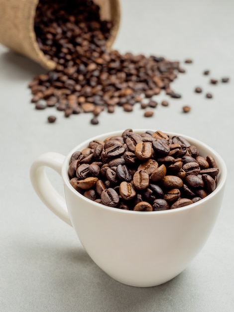 Close-up of roasted Thai coffee beans