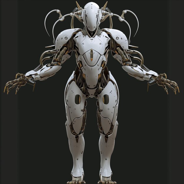 a close up of a robot with a lot of arms and legs generative ai