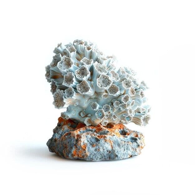 Close Up of Rock on White Background Generative AI