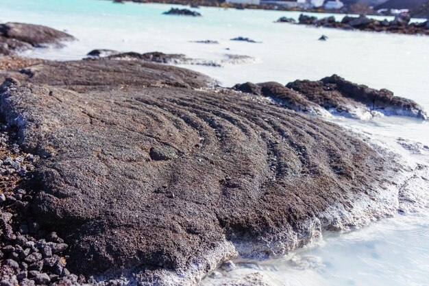 Close-up of rocks at shore