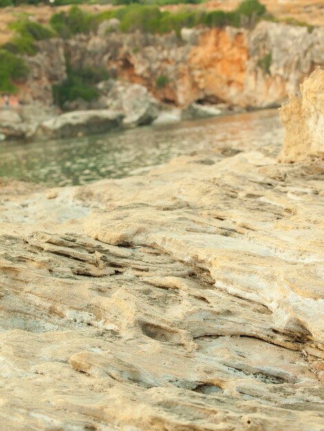 Photo close-up of rocks in water